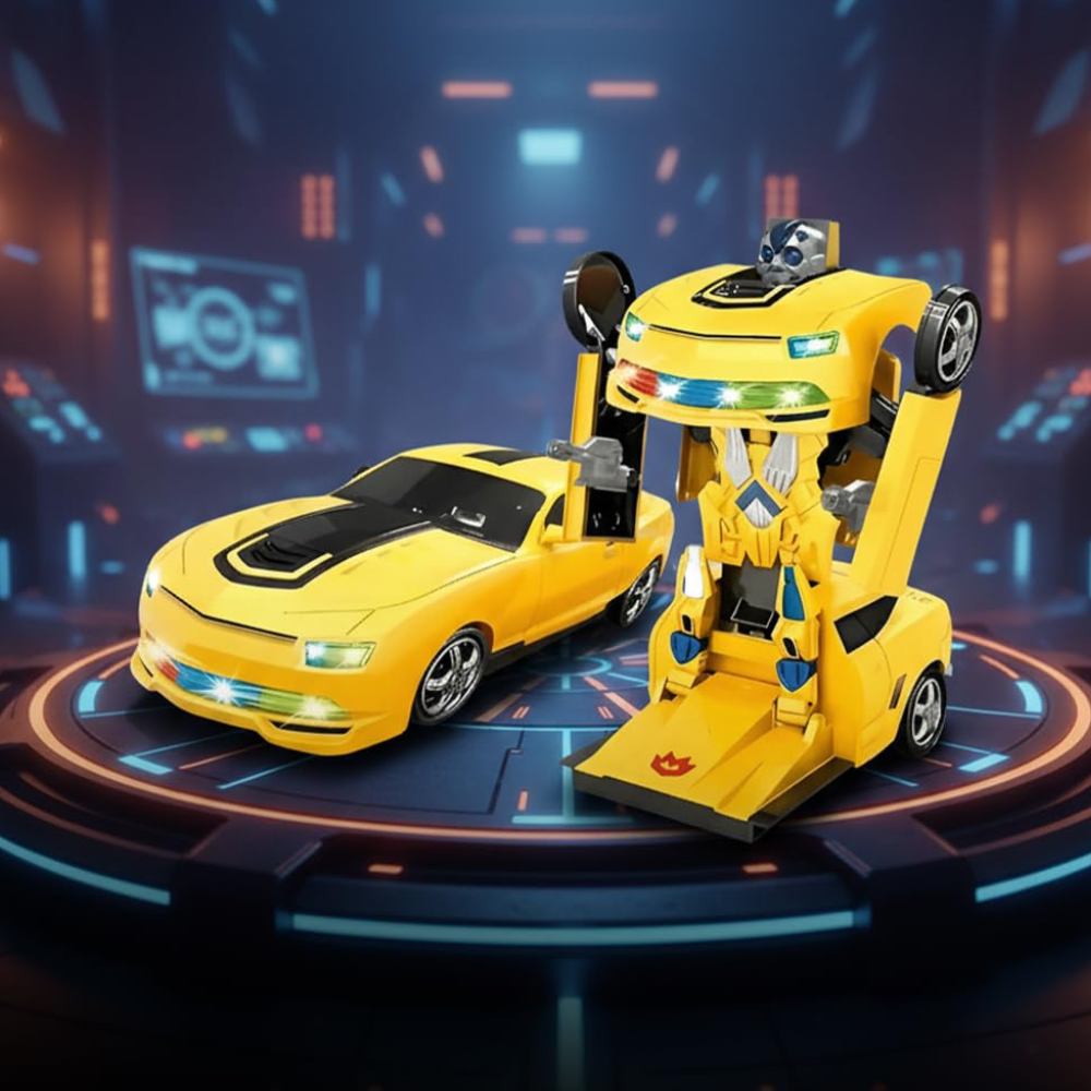Transforming Robot Car Toy | 2 in 1 Car to Robot Convertible Toy for Kids | Automatic Transform Car Toy