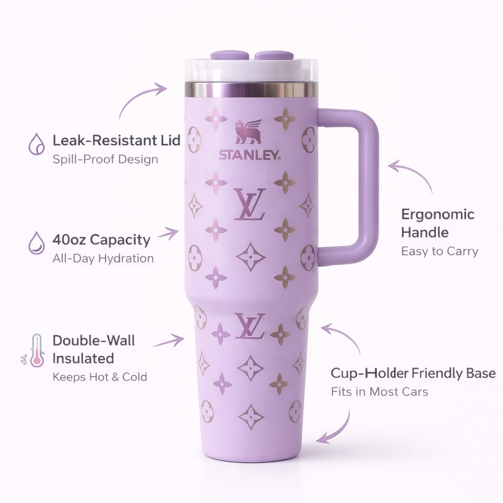 Lavender LV Print Insulated Stanley Tumbler  1.18L