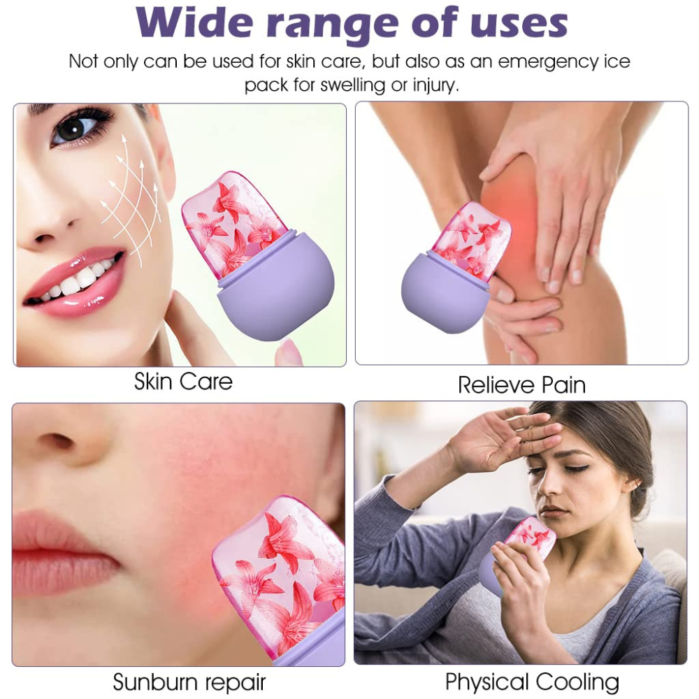 Reusable Face Ice Roller for Skin Care 110ML | Silicone Ice Mold Facial Roller for Glowing Skin, Puffiness & Acne Care