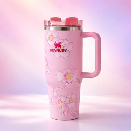 Stanley Pink Floral Tumbler 1.18L
