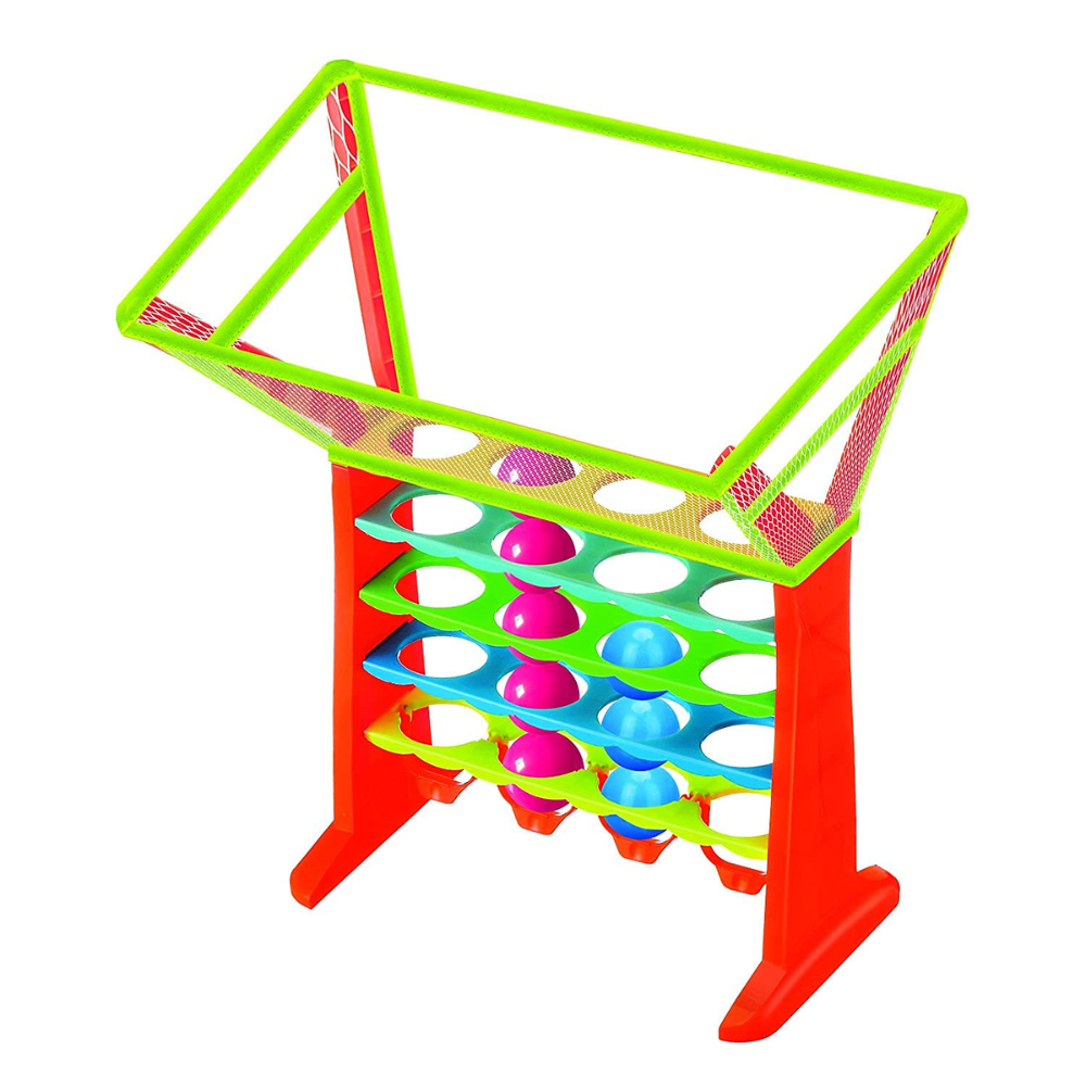 Plot 4 Balls Strategy Game – 2 Player Bounce and Connect Game, Color Ball Drop Board Game for Kids and Family