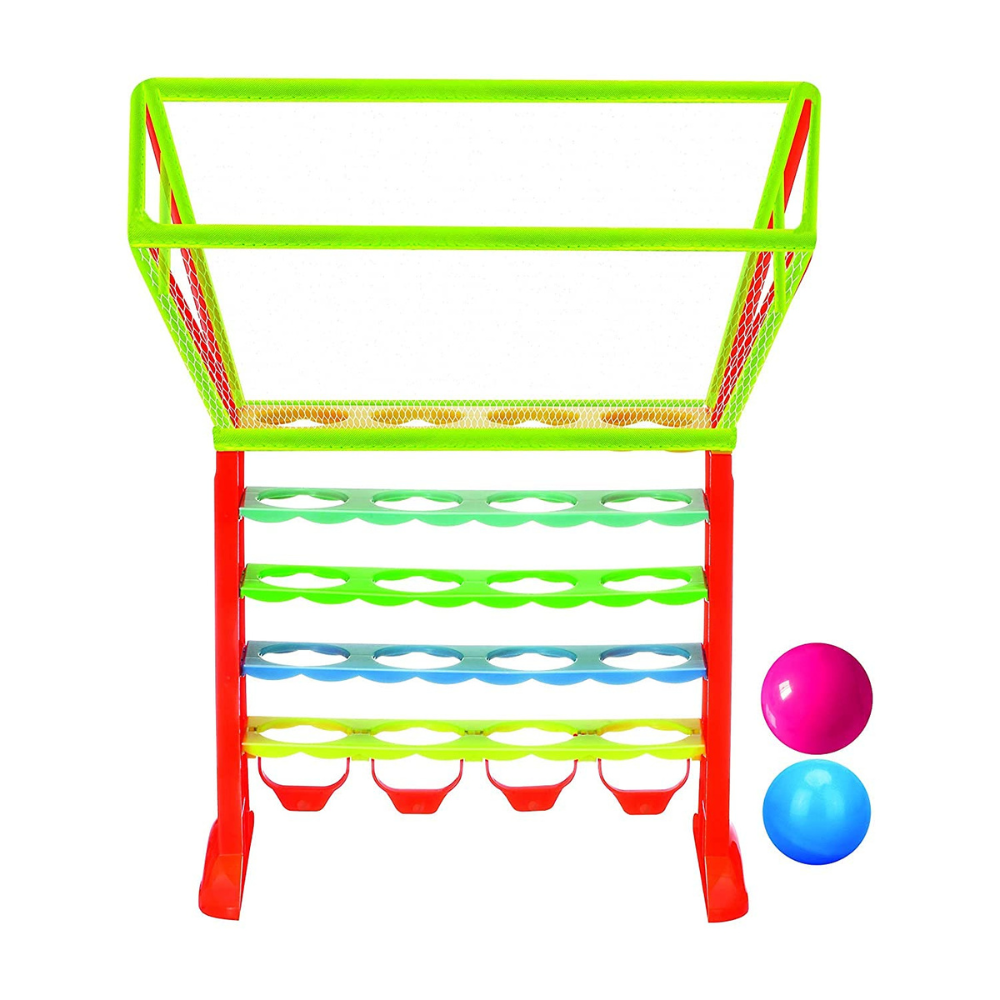 Plot 4 Balls Strategy Game – 2 Player Bounce and Connect Game, Color Ball Drop Board Game for Kids and Family