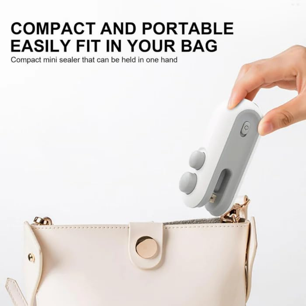 2 in 1 Mini Sealer & Cutter Machine | Portable USB Rechargeable Plastic Bag Heat Sealer for Food Storage & Kitchen Use