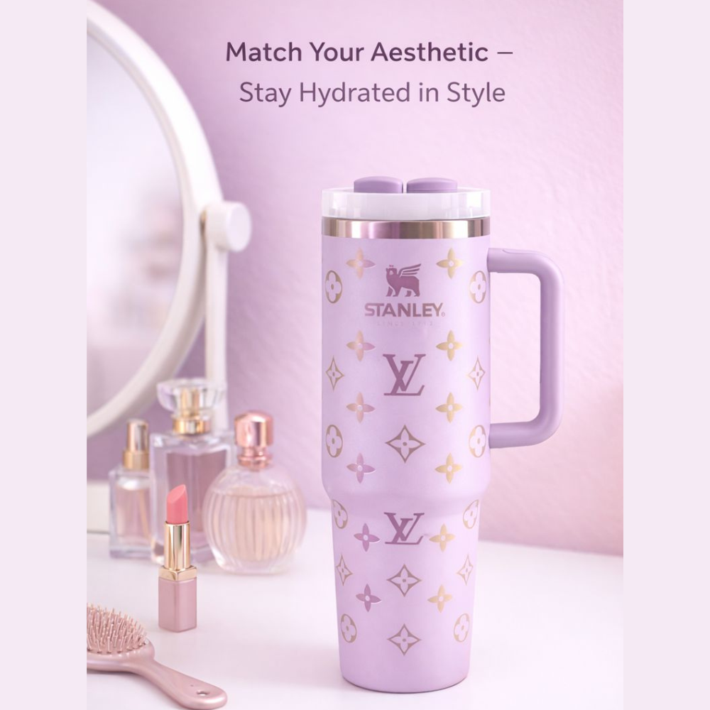Lavender LV Print Insulated Stanley Tumbler  1.18L