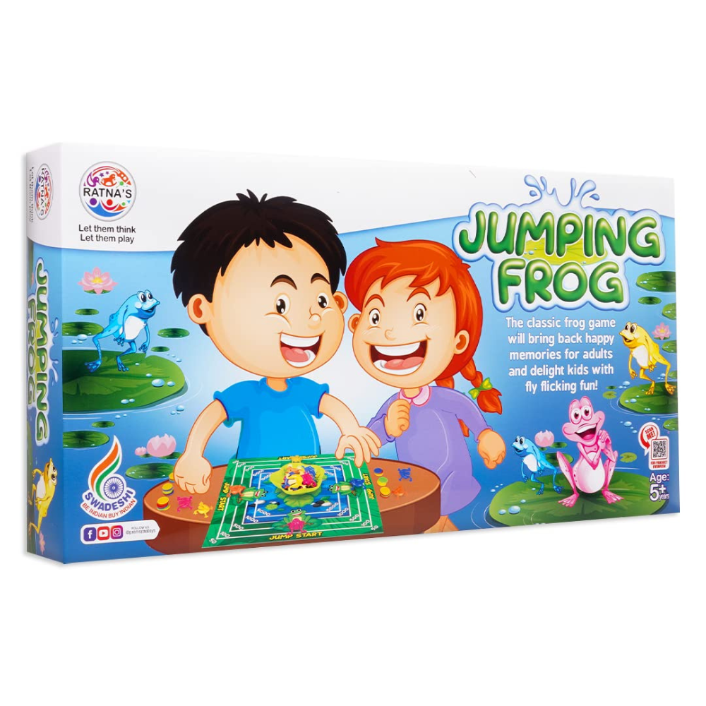Jumping Frog Board Game for Kids – Classic Frog Launch Game with Fly Flicking Action, Family Tabletop Game for 2–4 Players