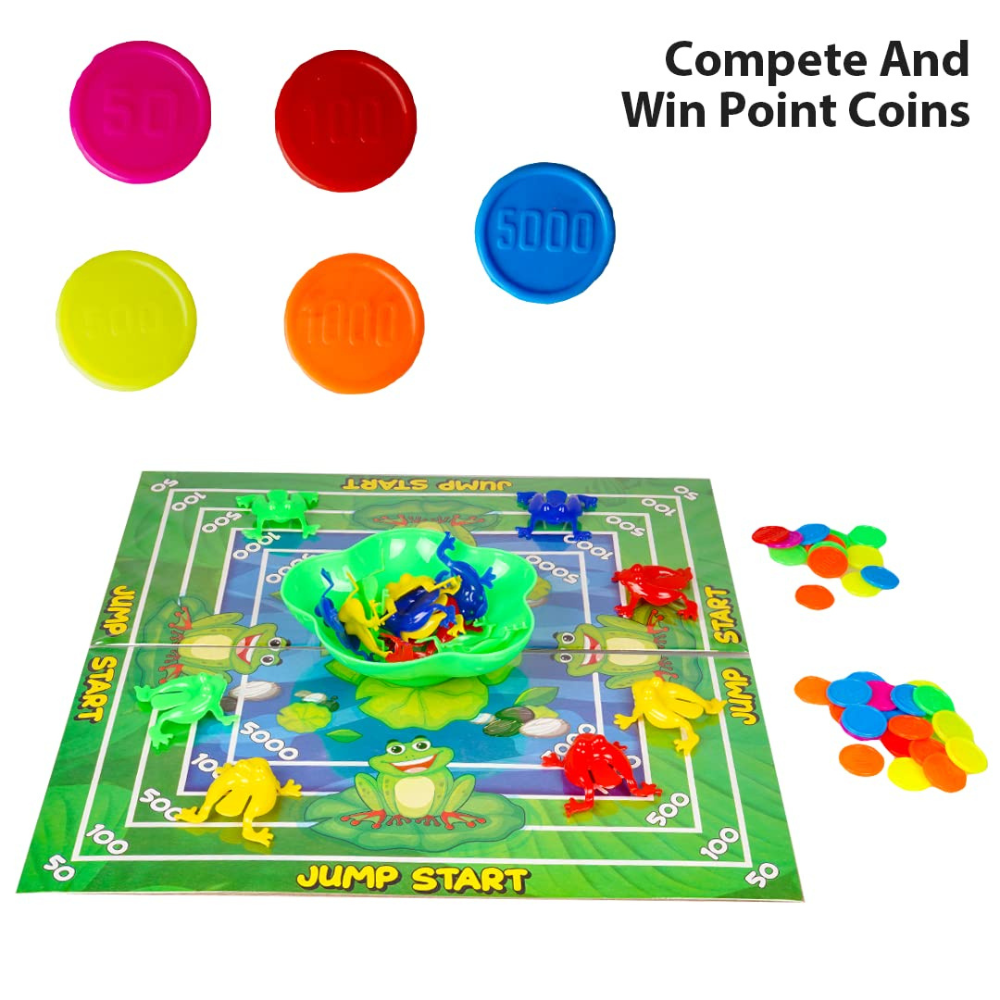 Jumping Frog Board Game for Kids – Classic Frog Launch Game with Fly Flicking Action, Family Tabletop Game for 2–4 Players