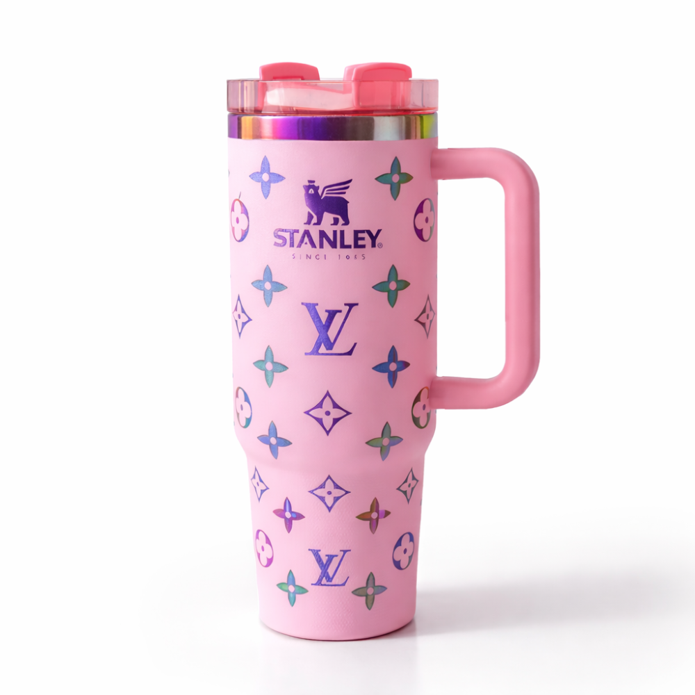 LV Pink Holographic Insulated Stanley Tumbler  1.18L