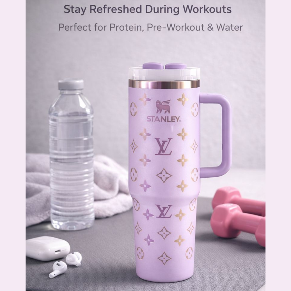 Lavender LV Print Insulated Stanley Tumbler  1.18L