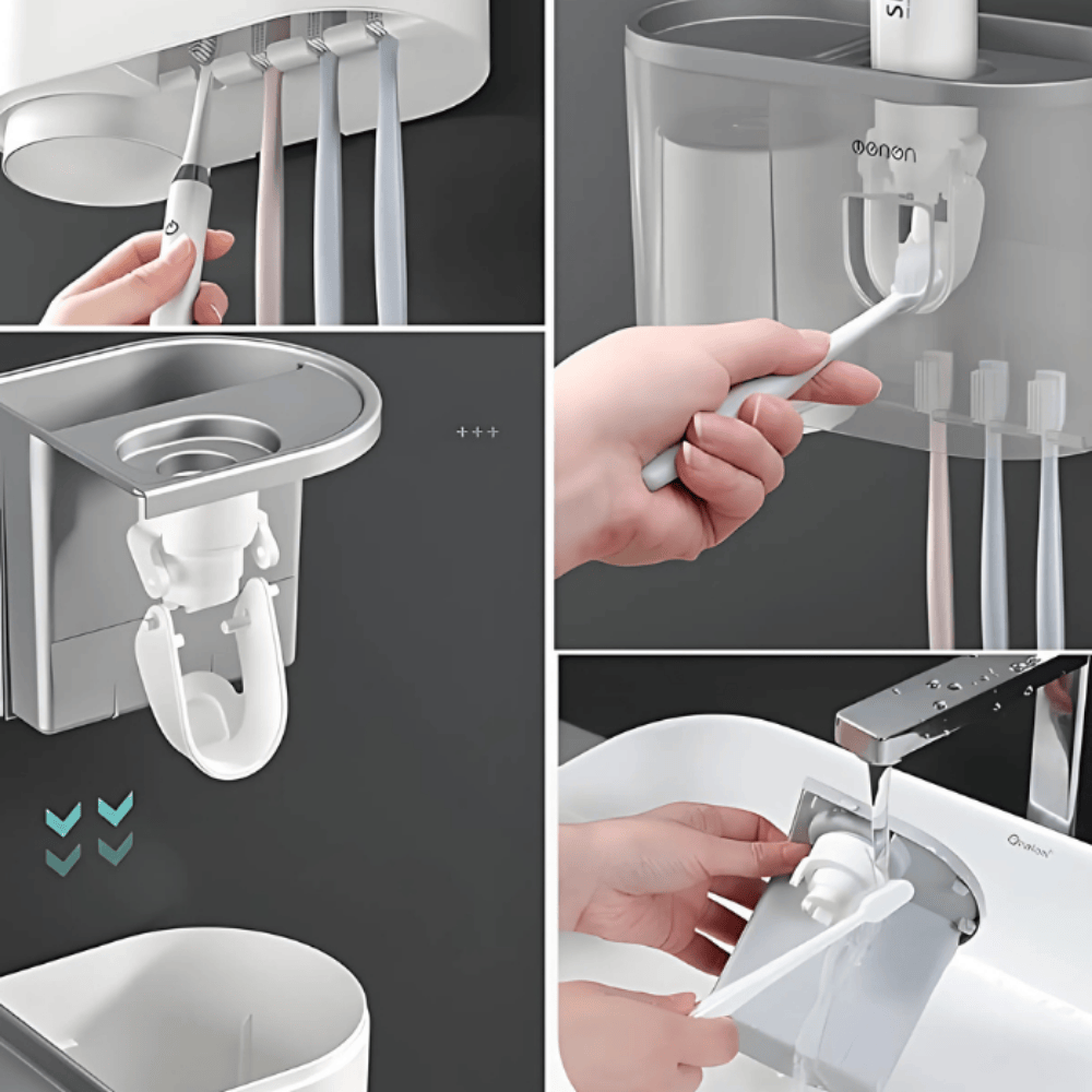 Toothbrush Holder with 1 Cup & Shelf