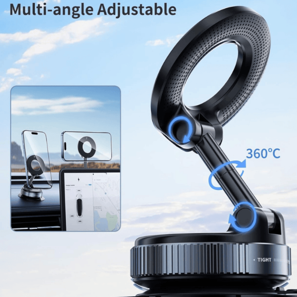 Magnetic Phone Holder with Vacuum Grip