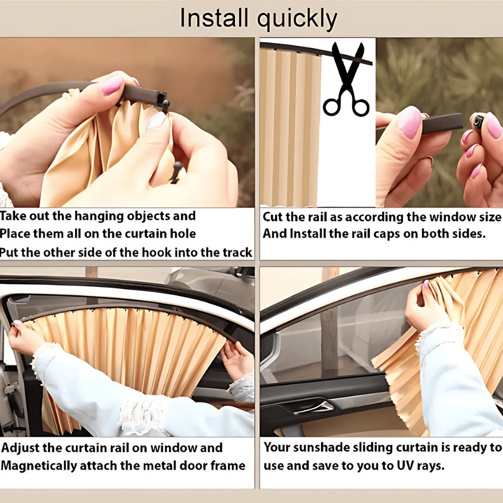 Car Sunshade Curtains (4-Piece Set)