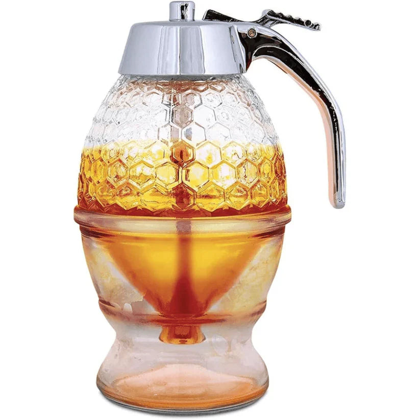 Aryclic Honey Dispenser with Stand | No-Drip Syrup and Honey Server