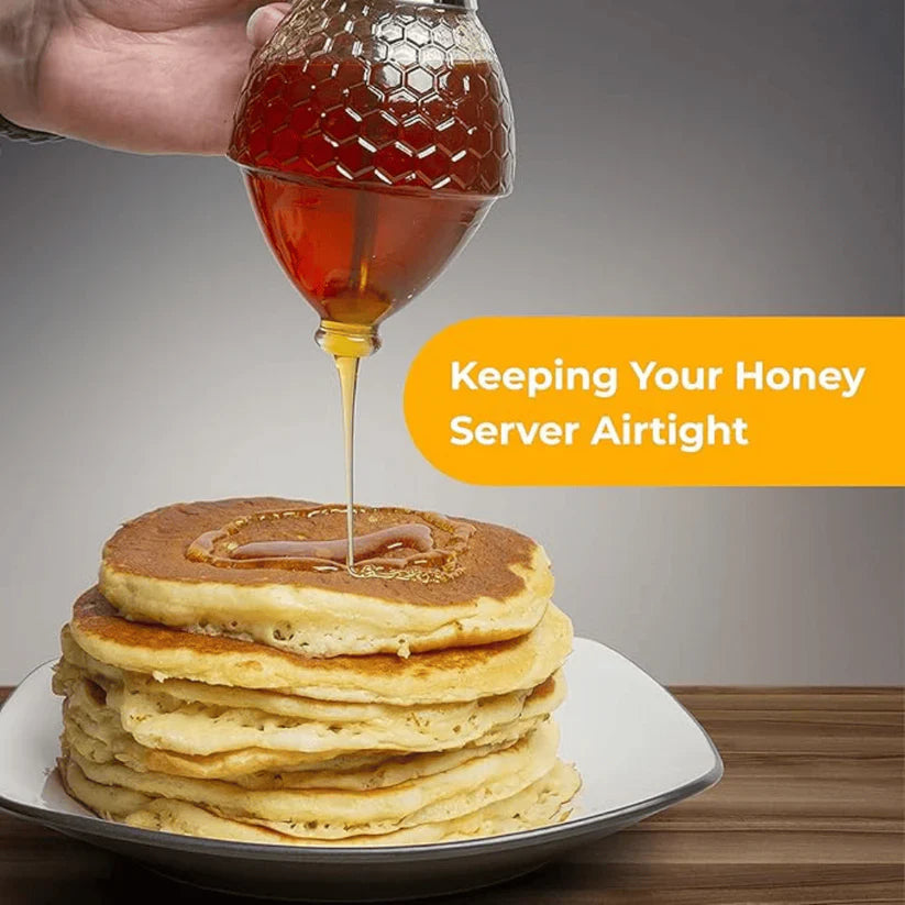 Aryclic Honey Dispenser with Stand | No-Drip Syrup and Honey Server