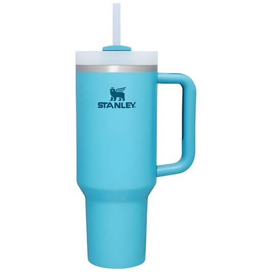 Stanley Lake Blue Insulated Tumbler 1.18L with Handle & Straw – Stainless Steel Vacuum Travel Mug for Hot & Cold Drinks