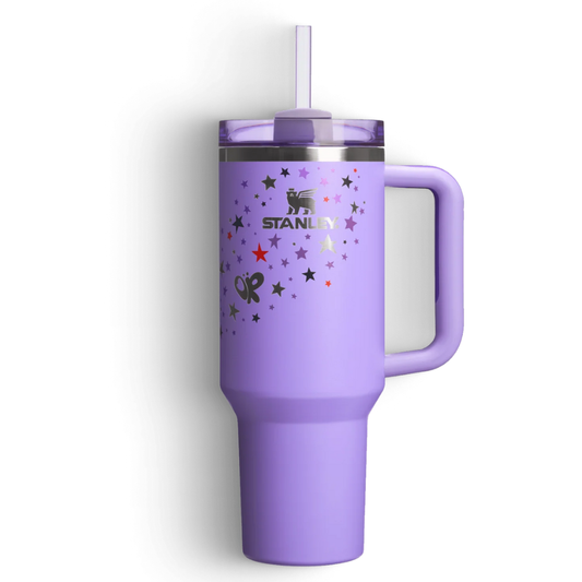 Stanley Starburst Purple Quencher H2.0 Tumbler 1.18L – Vacuum Insulated Stainless Steel Travel Mug with Handle & Straw
