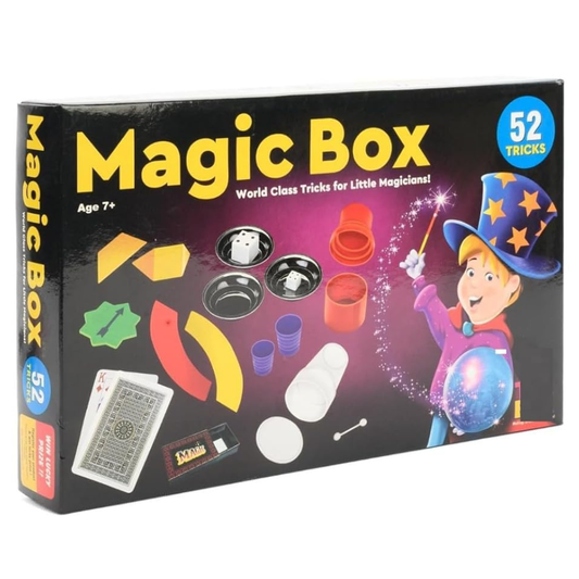 Magic Box 52 Tricks Set for Kids – Magic Kit with Tricks and Puzzles | Beginner Magic Learning Set for Children (Age 7+)