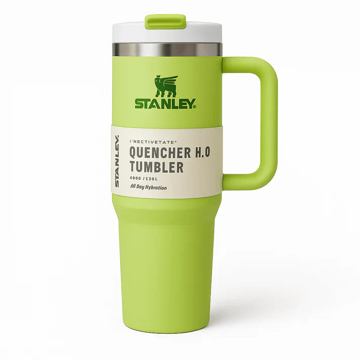 Stanley Quencher H2.0 FlowState Tumbler – 1.18L Citron Green, Vacuum Insulated Stainless Steel with Handle & Straw