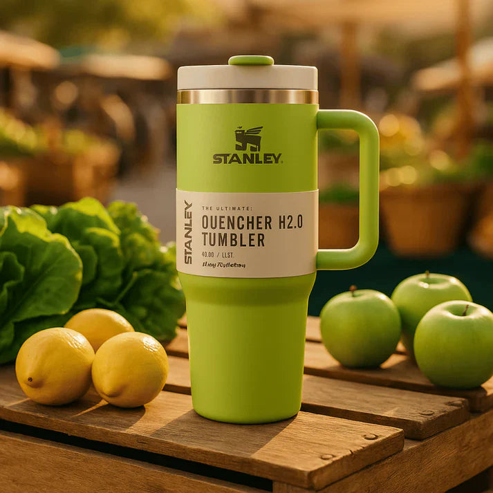 Stanley Quencher H2.0 FlowState Tumbler – 1.18L Citron Green, Vacuum Insulated Stainless Steel with Handle & Straw
