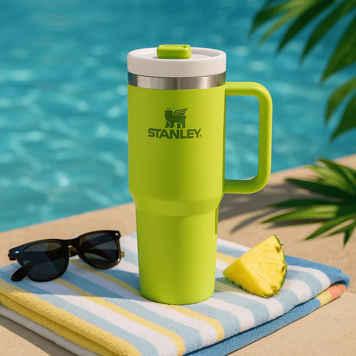 Stanley Quencher H2.0 FlowState Tumbler – 1.18L Citron Green, Vacuum Insulated Stainless Steel with Handle & Straw
