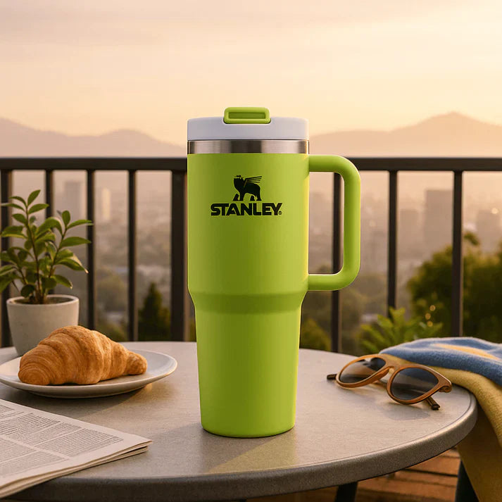 Stanley Quencher H2.0 FlowState Tumbler – 1.18L Citron Green, Vacuum Insulated Stainless Steel with Handle & Straw