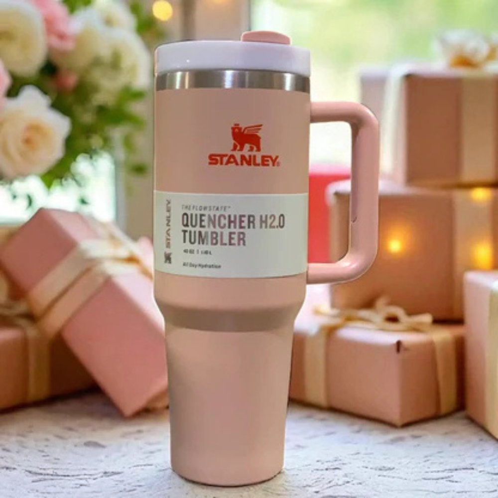Stanley Quencher H2.0 1.18L – Soft Blush pink Insulated Tumbler with Handle & Straw | Double-Wall Stainless Steel Travel Mug